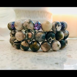 Set of 3 jasper bracelets